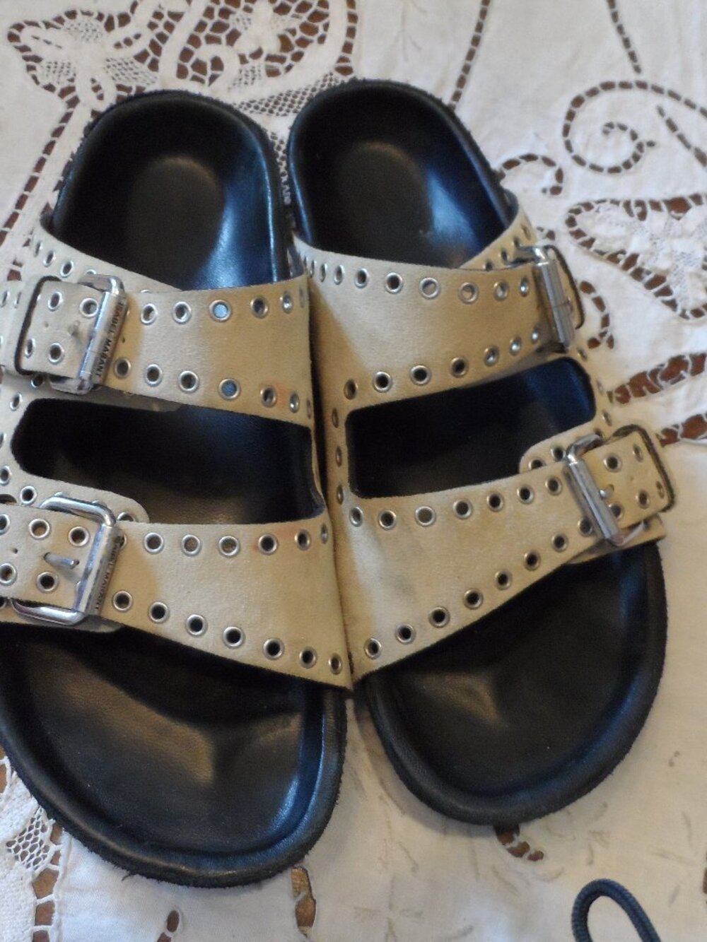 Isabel Marant Beige Suede Lennyo Sandals Size 6